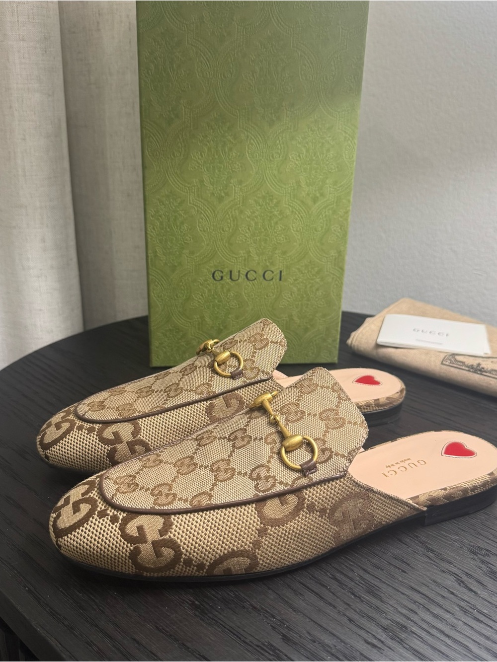 Gucci Princetown Loafer Mules GG Canvas Beige 40